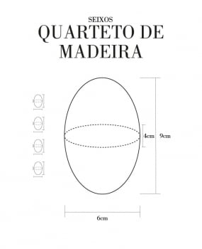 Quarteto de Seixos de Madeira 