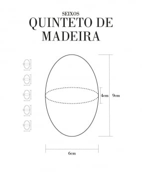 Quinteto de Seixos de Madeira 