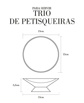Conjunto Tábua Oversize e Trio de Petisqueiras